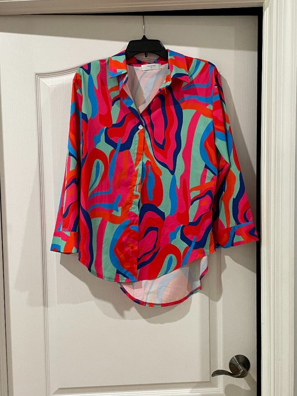Retro Abstract Button-Down Blouse - Picture 1 of 1